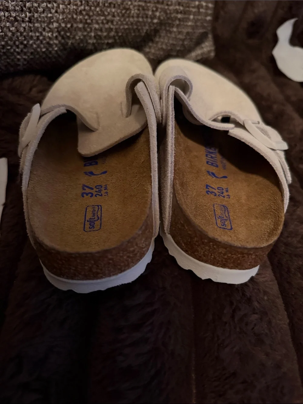 Birkenstock Boston Clog   Suede‎ Clog in Off-White
